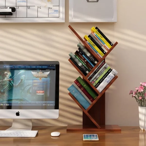 Wooden Book Shelves Desk Table Rack