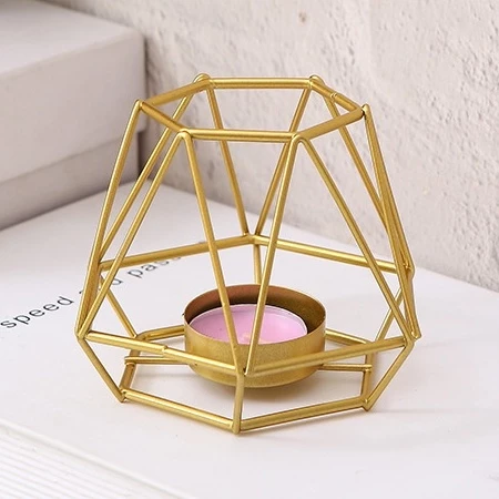 Nordic Style Metal Candlestick with Tray Candle Holder Decor Candle Sticks Aroma Oil Burrner Candlestick