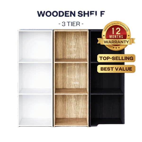 3 Tier Bookshelf my-com/DIY Utility Shelf/Rak Buku 3 Tingkat/Home Furniture/Wood Shelf E-3
