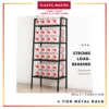 4 Tier Metal Bookshelf Slanted Bookshelf Multi Function Storage Multifunctional Rack